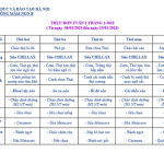Thực đơn tháng 1-2025 của trẻ